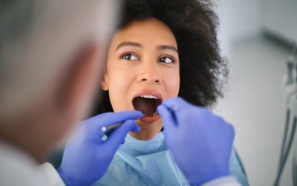 Woman at the dentist